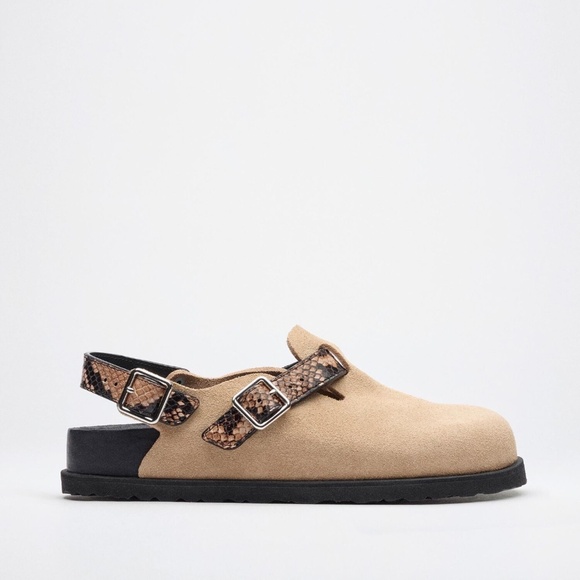 Birkenstock 1774 Tokio II Cazador Snakeskin Leather Slingback Mule Clogs 39 NWT - Picture 1 of 17